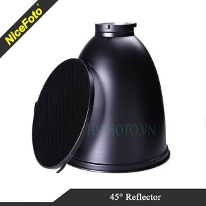 Chóa đèn Nicefoto phản sáng sâu góc 45 phi 28,8cm 34,5cm